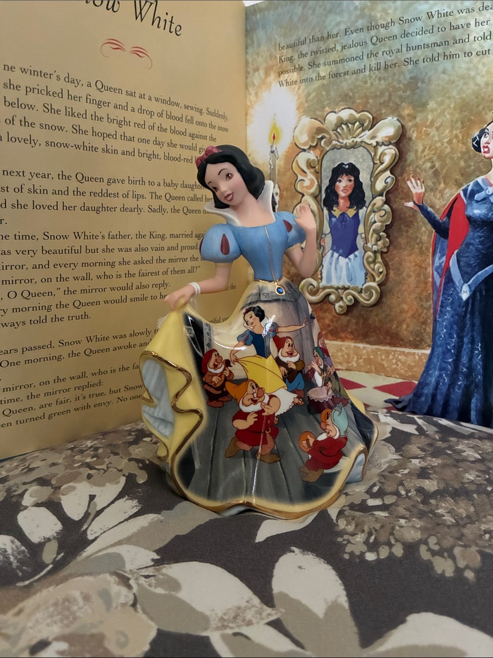 Disney Snow White Figurine in Blue, Yellow and Red
